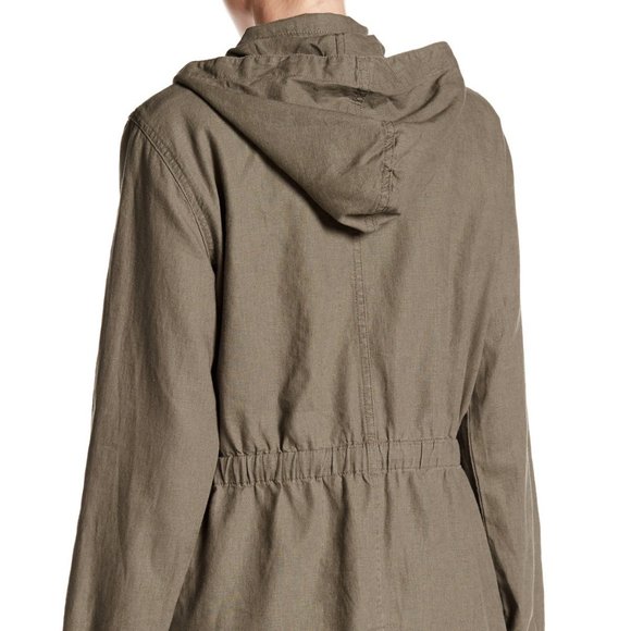 New JACKET Linen Cotton Hood Coat Topper Women's 4 Washable NWOT - Picture 6 of 7